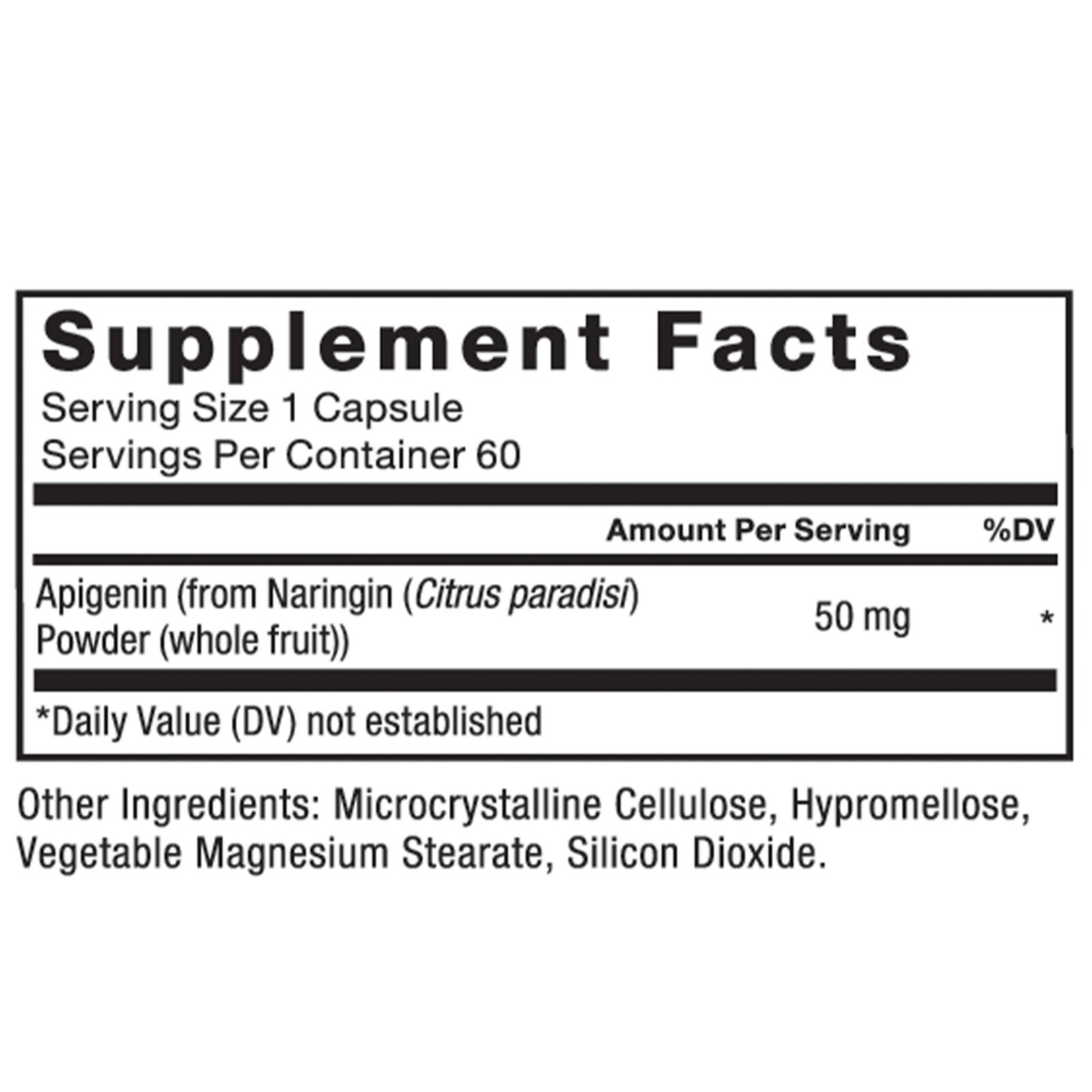 Force Factor Apigenin 50mg, Prostate Support Supplement, 60 Vegetable Capsules