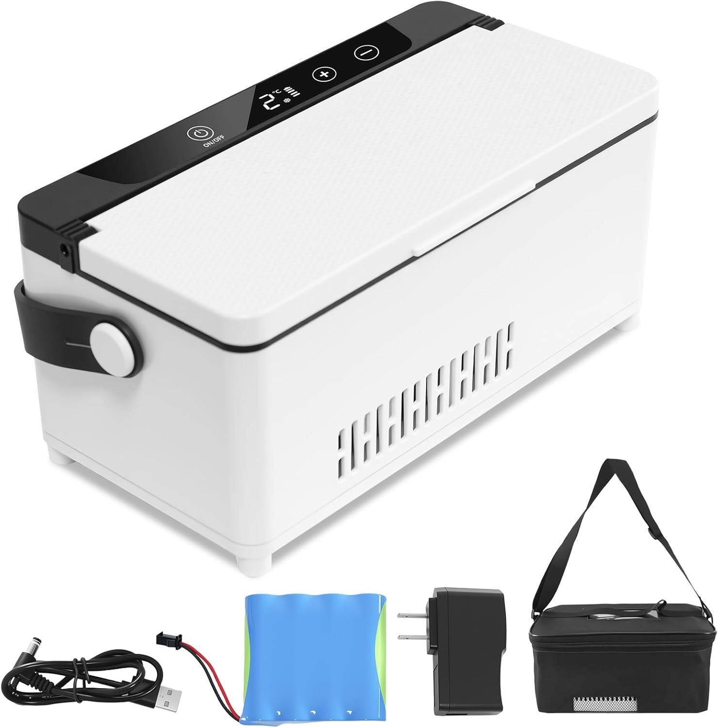 Portable Insulin Cooler Case with LED Display & Rechargeable Battery