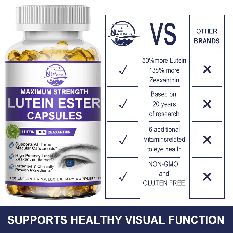 Lutein Capsules 20mg with Zeaxanthin | Eye Strain Relief & Vision Support 120pcs