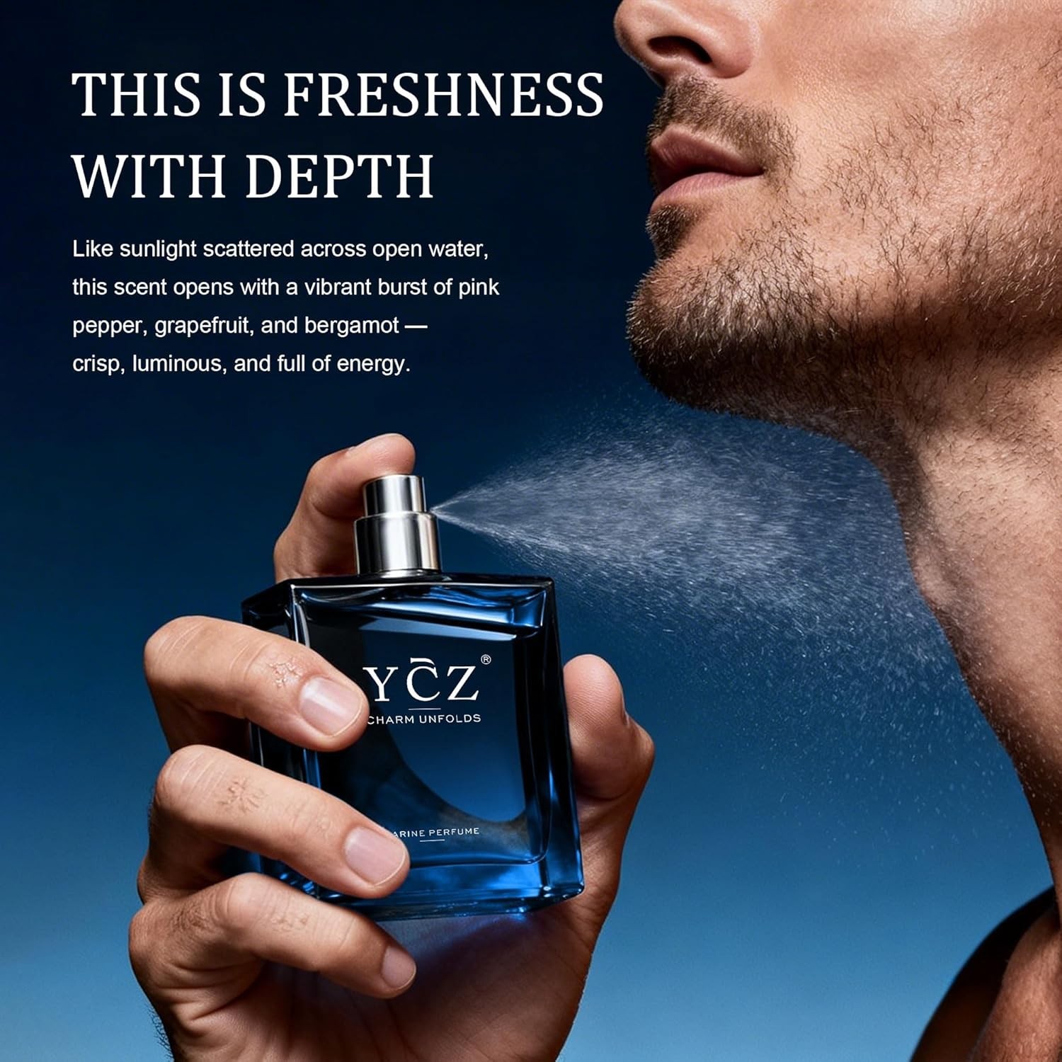 Ycz Charm Unfolds Marine Perfume for Men 1.7 oz. Long Lasting Fragrance Gift Dad