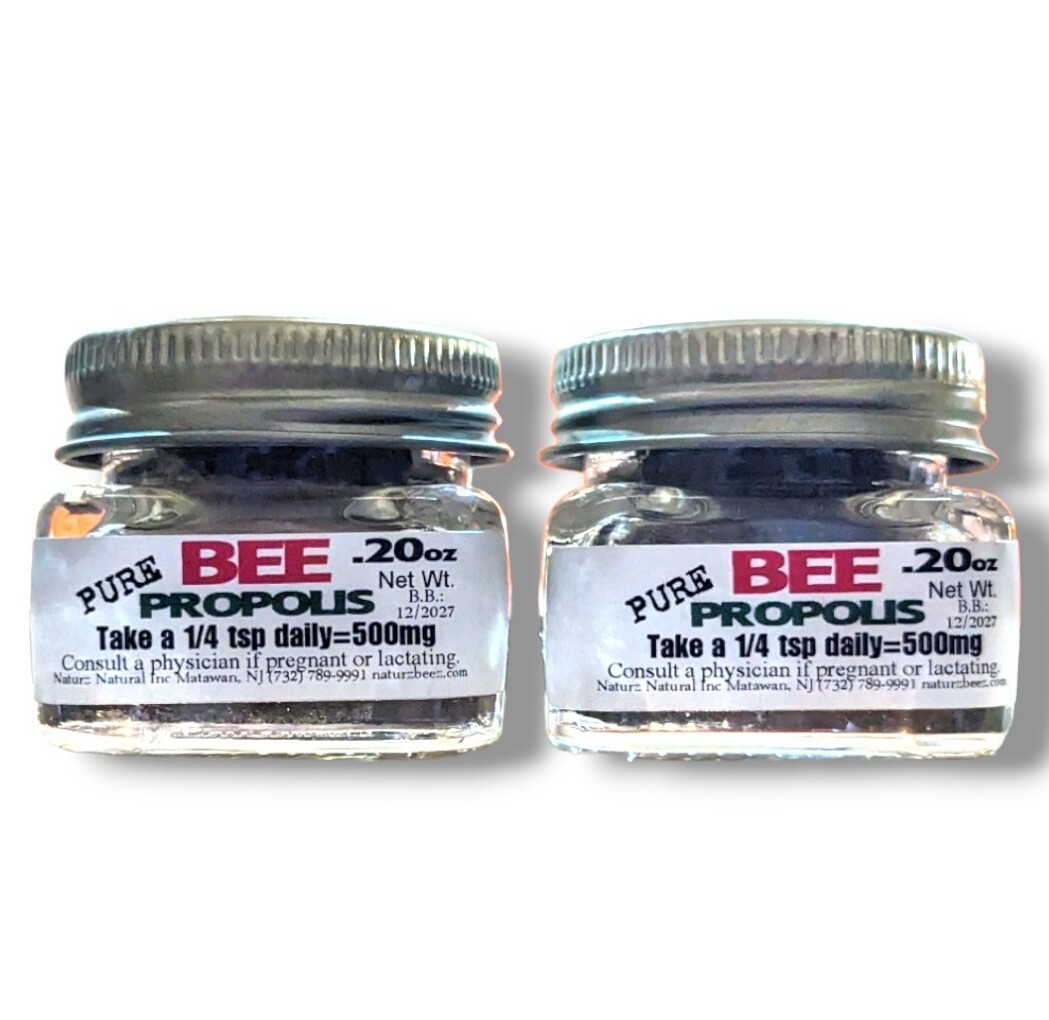 BEE PROPOLIS POWDER 0.20oz / 5.6g (2 Jars= 0.4oz) Travel Size PURE RAW PROPOLIS