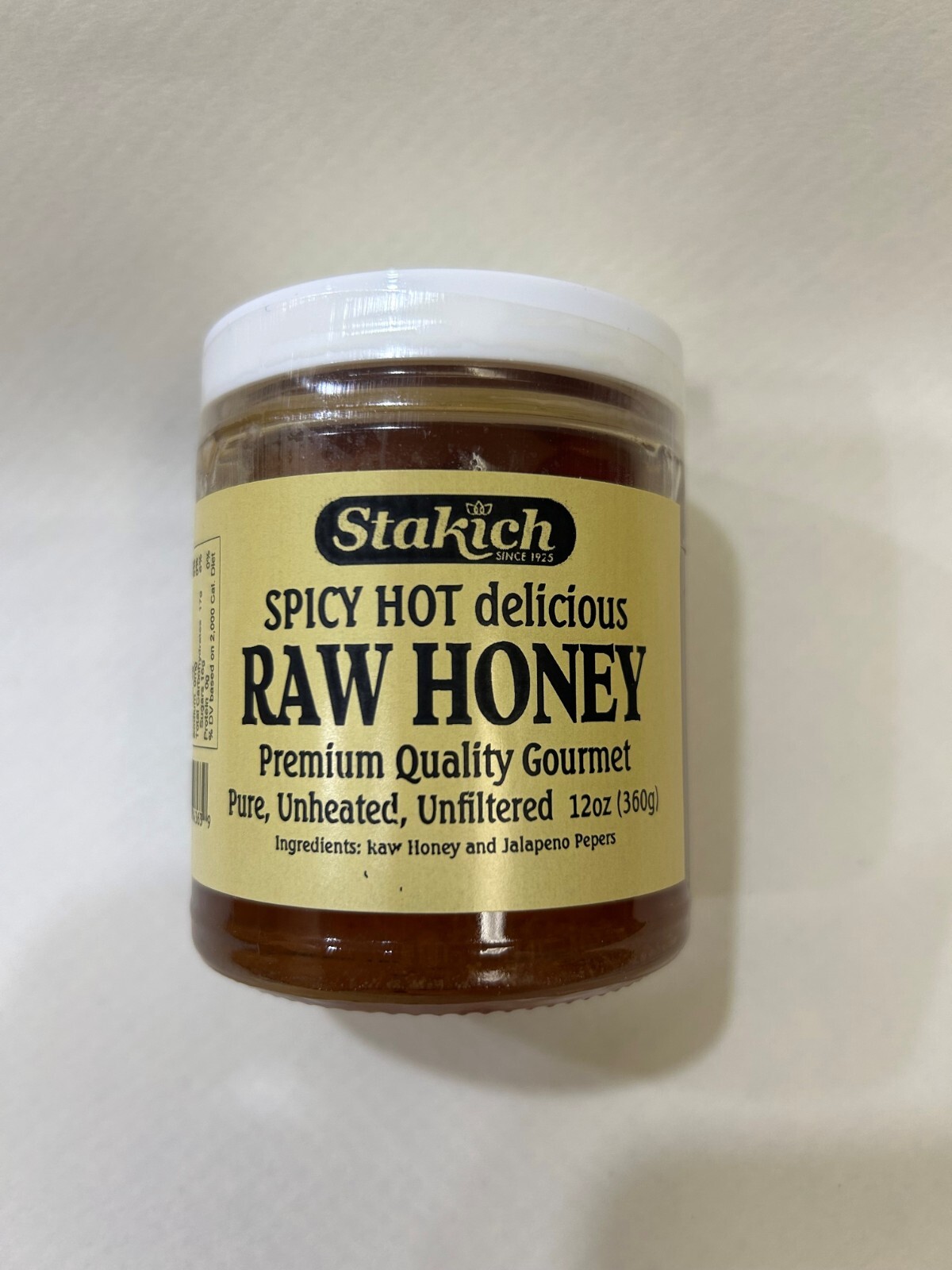 Three jars 12 oz Raw Honey Spicy Hot 100% USA Local Pure Natural Fresh GMO Free