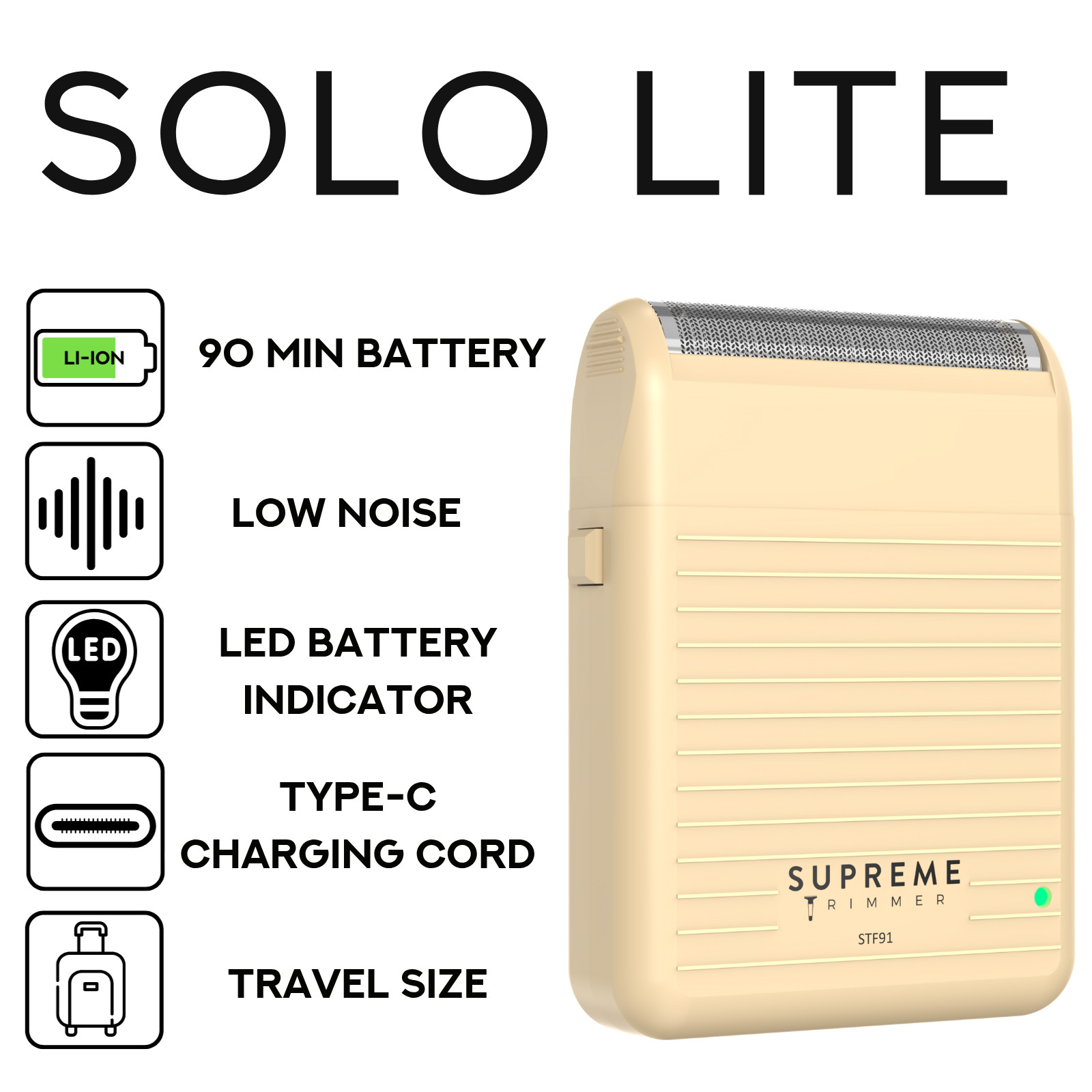 Supreme Trimmer SOLO LiTE Single Foil Shaver |Mini Size Razor | STF91 Sand