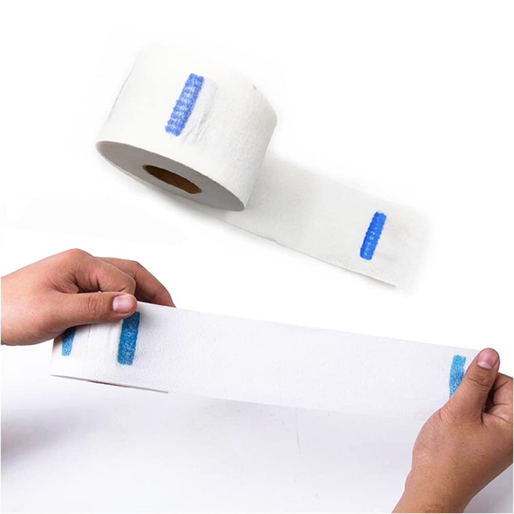 2 Rolls White Disposable Barber Paper Neck Strips Stretchy Paper Neck Band Barbe