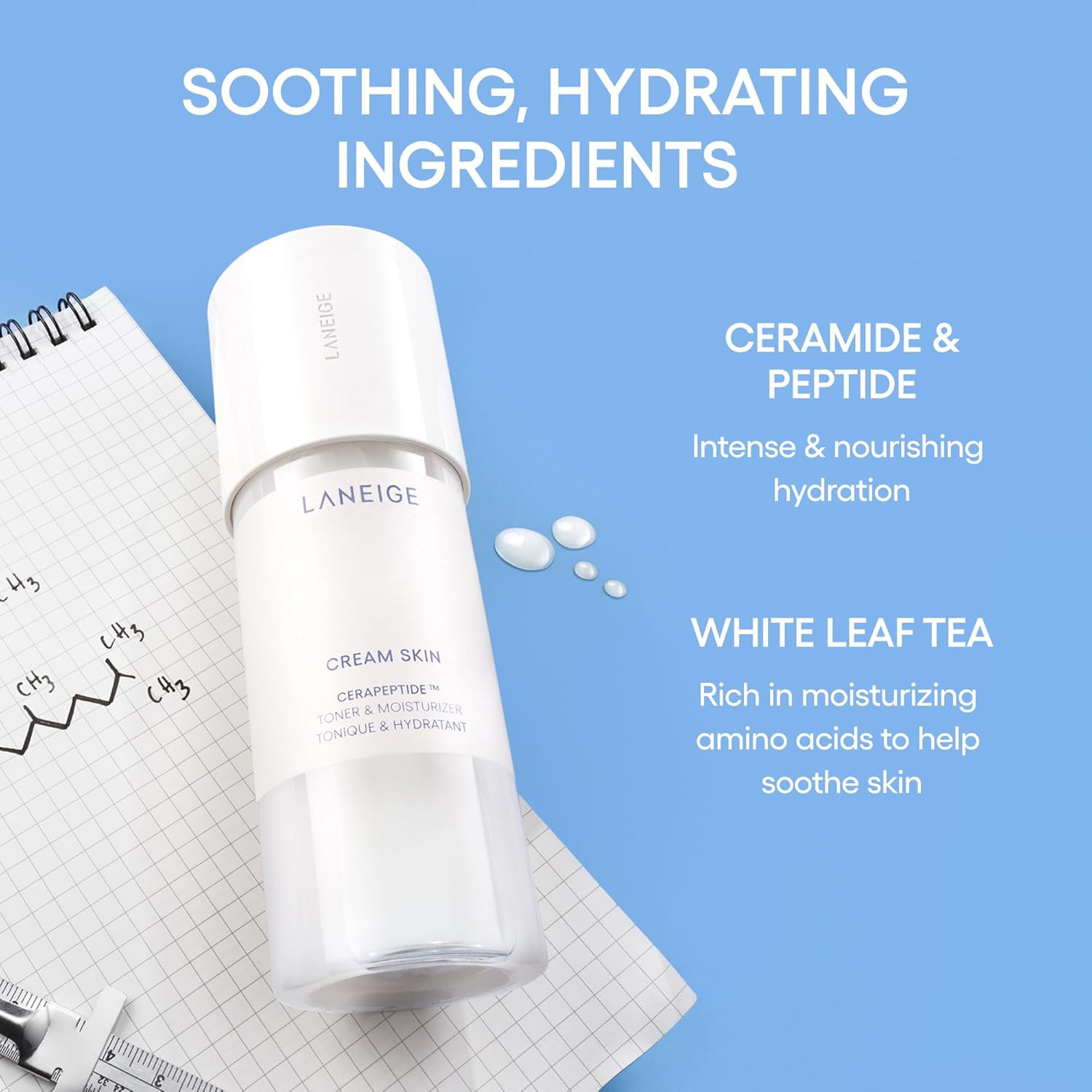LANEIGE Cream Skin Toner & Moisturizer: Lightweight Refillable Korean Milky Tone