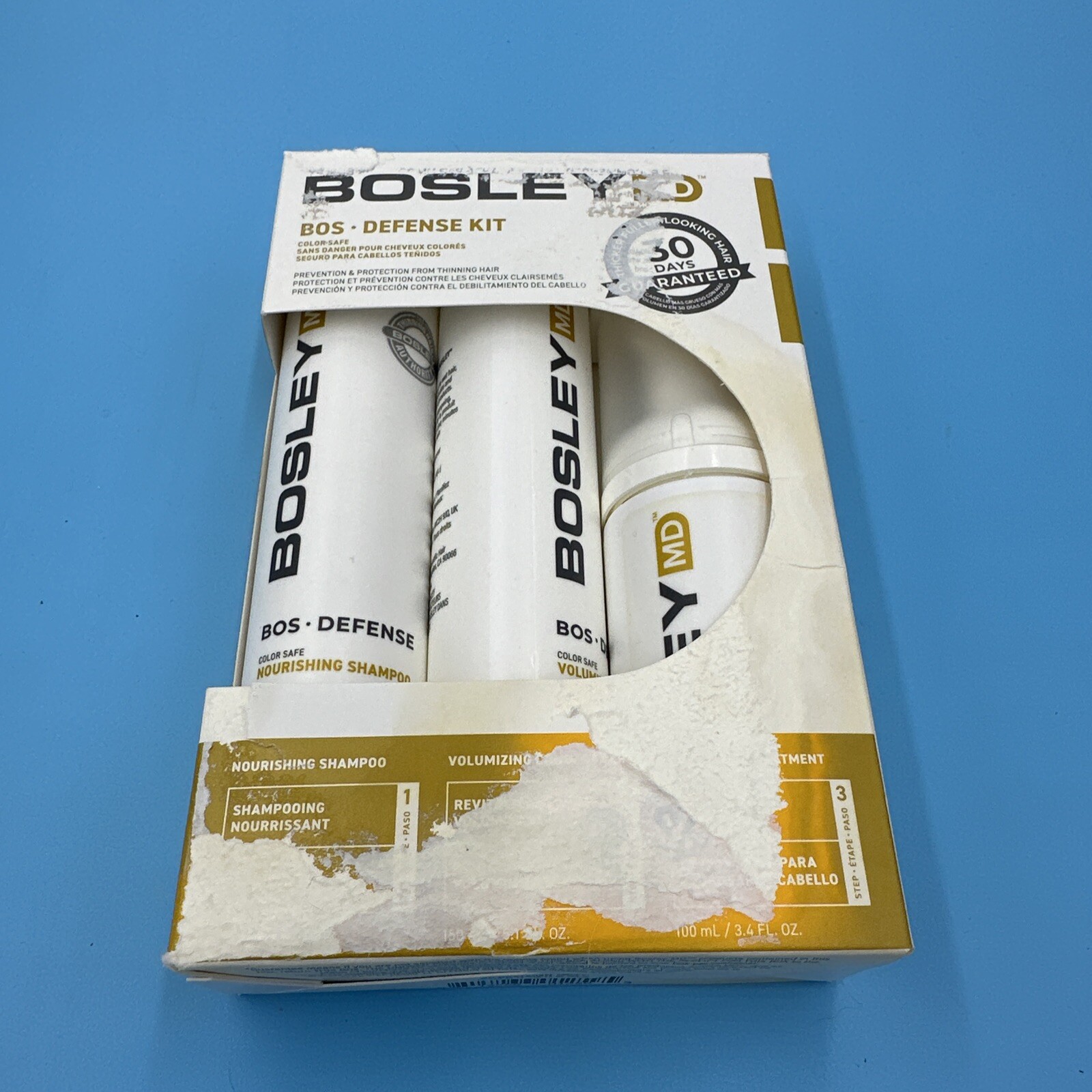 Bosley MD BosDefense Color Safe Starter Pack Damaged Box