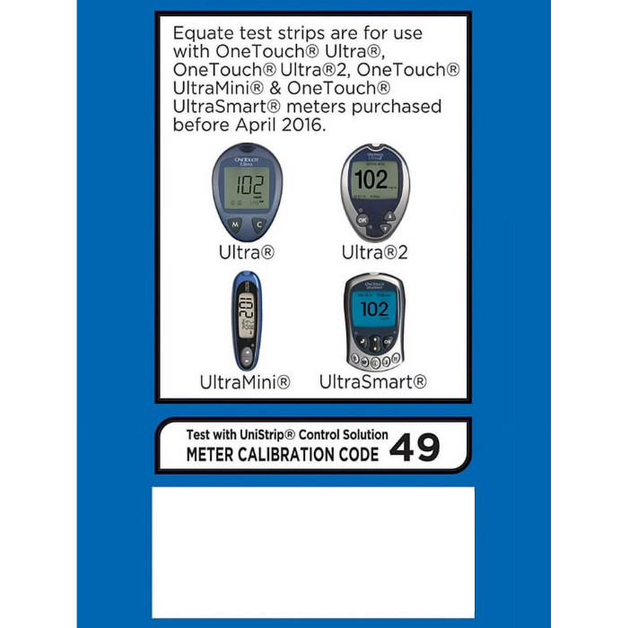(2 pack) Equate Blood Glucose Test Strips, 50 Count