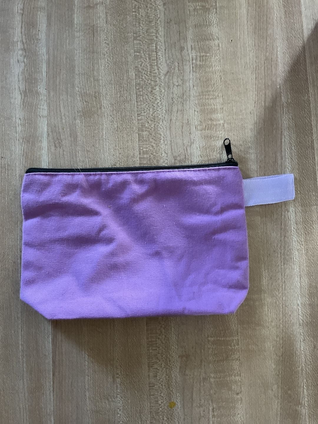 Purple Canvas Makeup and Snacks Zipper Pouch