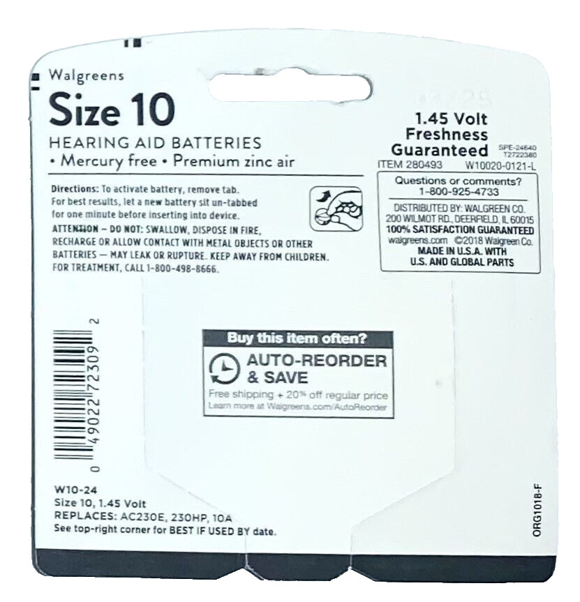 Hearing Aid Size 10 Batteries – 24 PACK Batteries Best By 08/2024