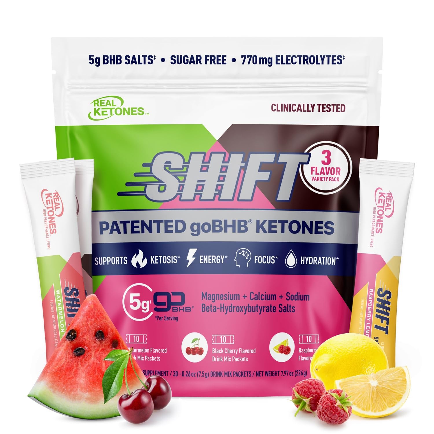 Real Ketones BHB Exogenous Ketones Drink Mix Packets Keto Electrolytes Powder…