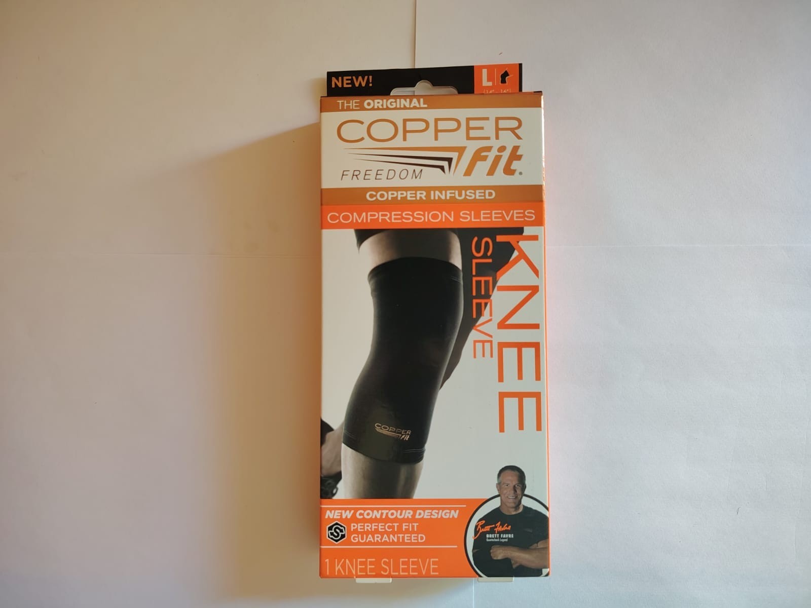 Copper Fit Freedom Knee Compression Sleeve – Size Large (L) (14-16”) -Black -New