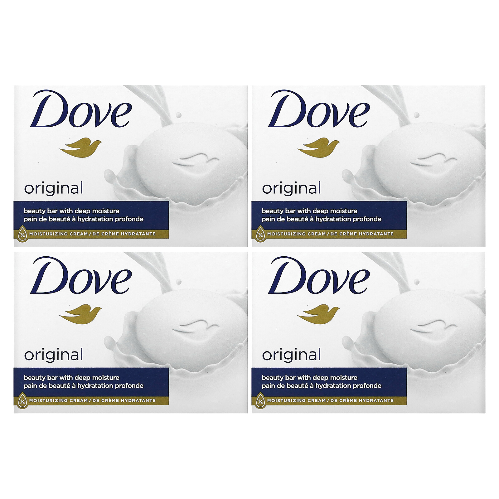 Beauty Bar Soap with Deep Moisture, Original, 4 Bars, 3.75 oz (106 g) Each