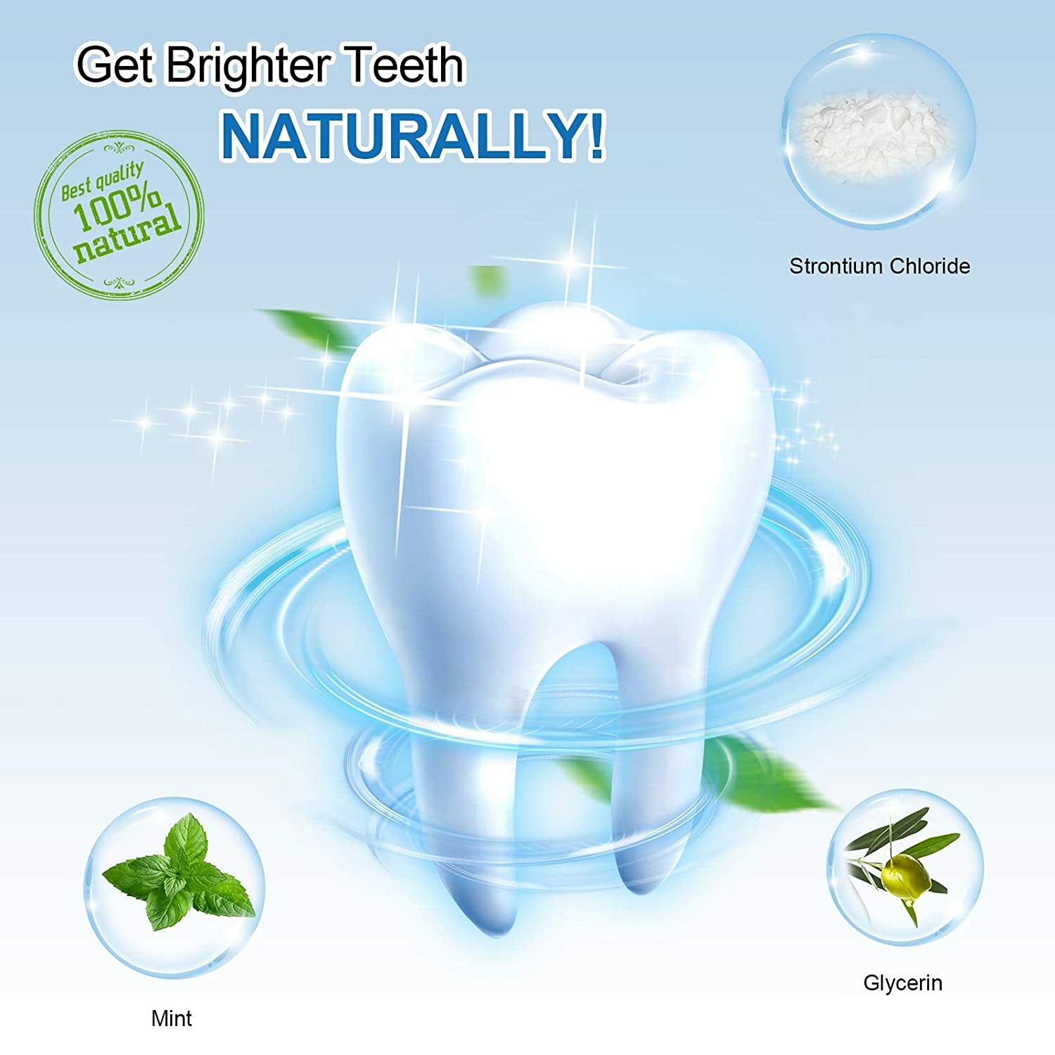 60 Days Supply Teeth Whitening Powder Tooth Whitener Stains Remover Mint Flavor