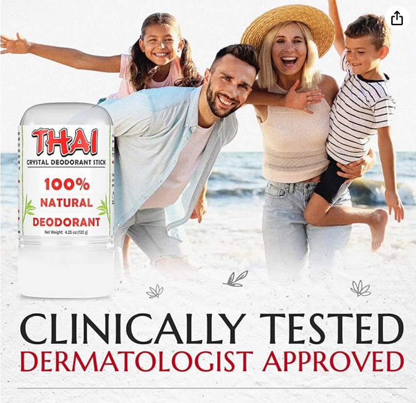 Thai Deodorant Stone Thai Crystal Deodorant Stick 4.25 oz Stick(S)