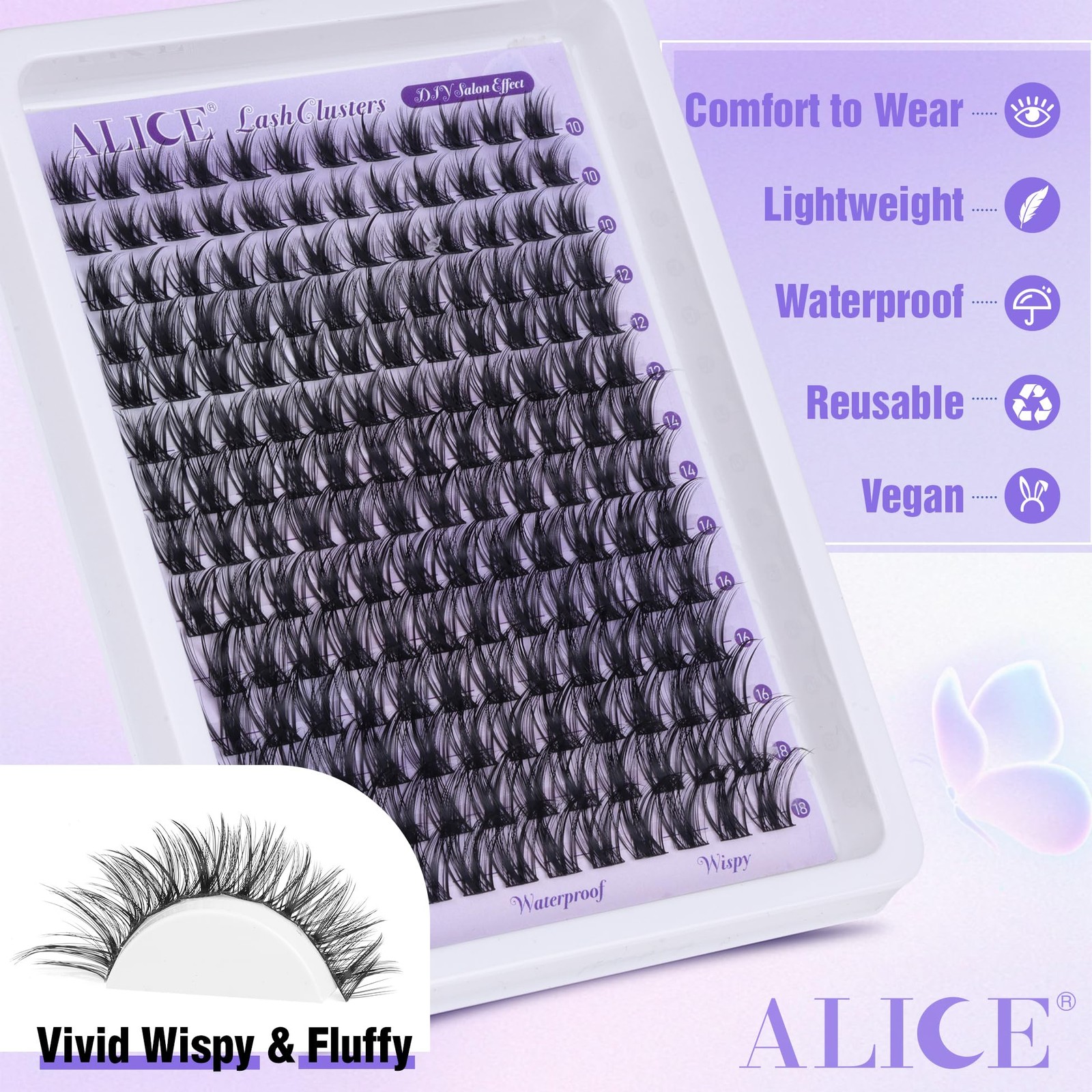 Lash Clusters Wispy Eyelash Extensions 168pcs Volume Individual Lashes 10-18m…