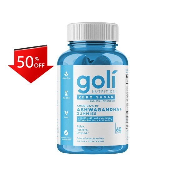 Goli Nutrition Ashwagandha Sugar Free Dietary Supplement Vegan Gummies – 60ct
