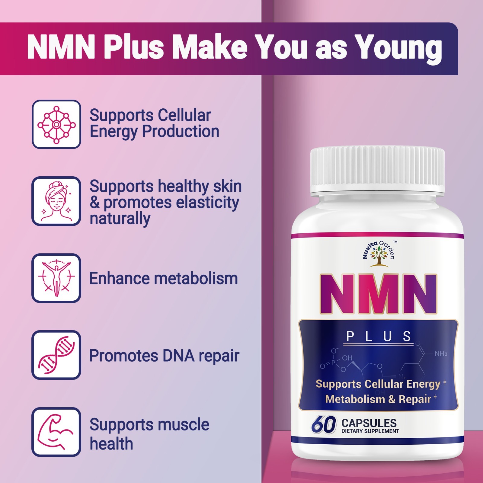 Niacinamide Enhance Metabolism Supports Anti-Aging 60 Capsule 60 Days Supply