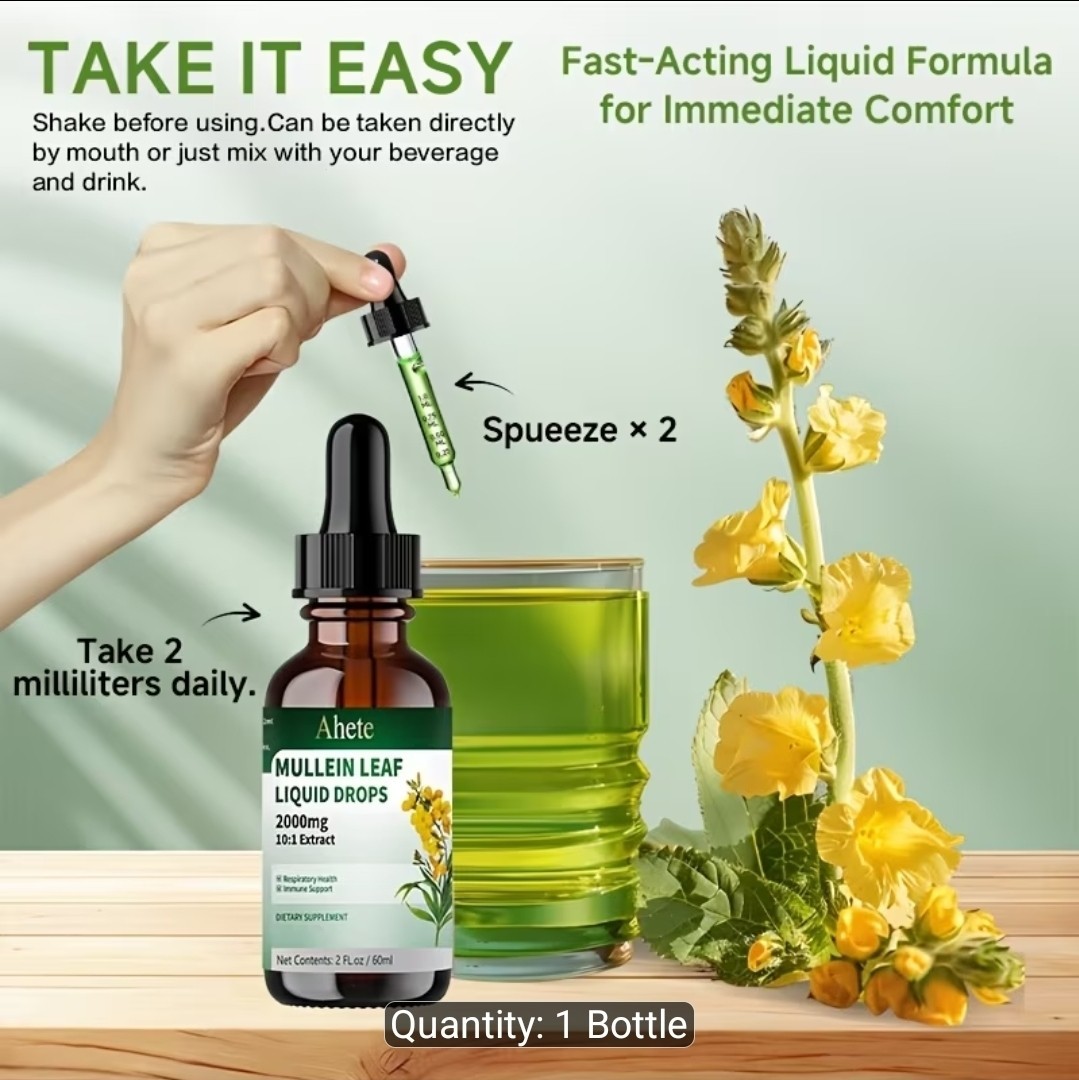 Mullein Drops for Lungs – Lung Health Supplement – Mullein Leaf Extract…