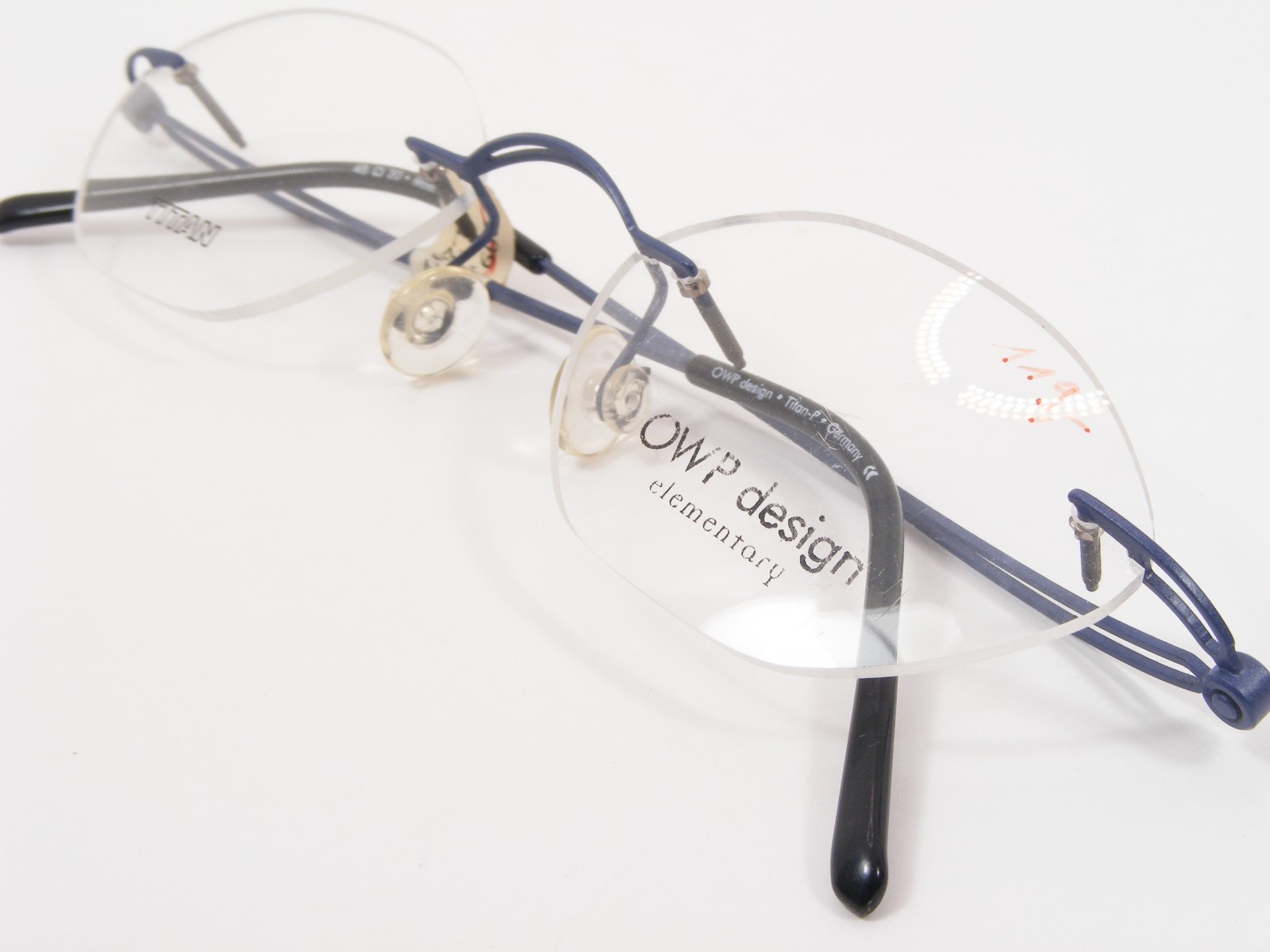 Vintage OWP design 8708 489 Matte Blue UNIQUE RARE EYEGLASSES TITAN-P 48-20-135