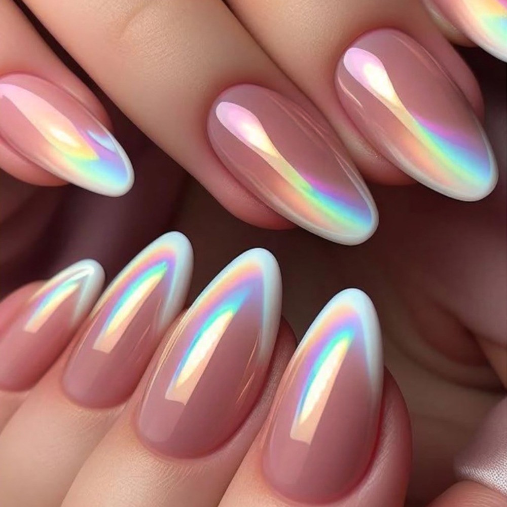 24 Pcs Acrylic Press on Nails – Glueless False Nails with Gel Glue, Full Set