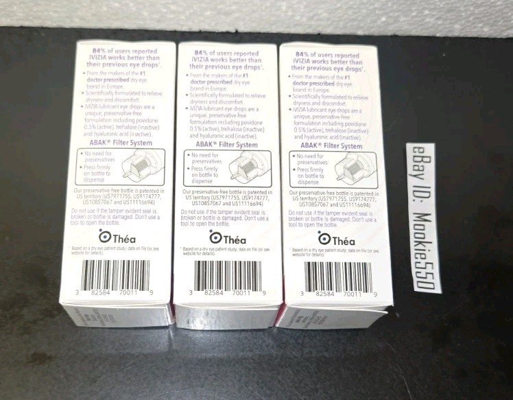 EXP 04/2026+! 3 Box Lot Large 0.33oz (10mL) iVIZIA Lubricant Eye Drops