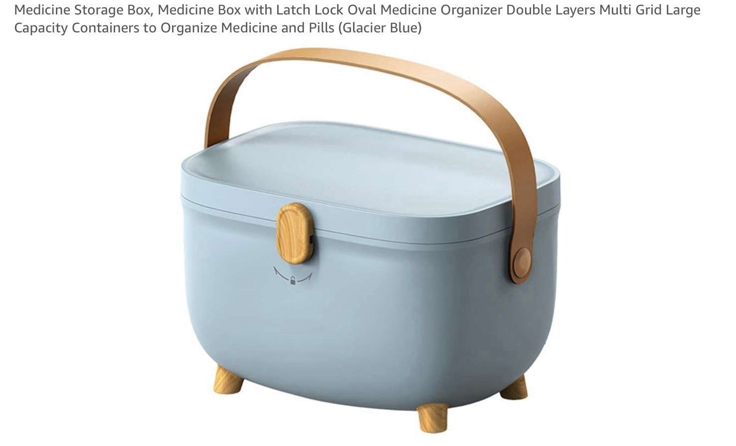 Medicine chest FirstAid Box w/ Handle/Carrying Case Compartment Pale Pink w/lock