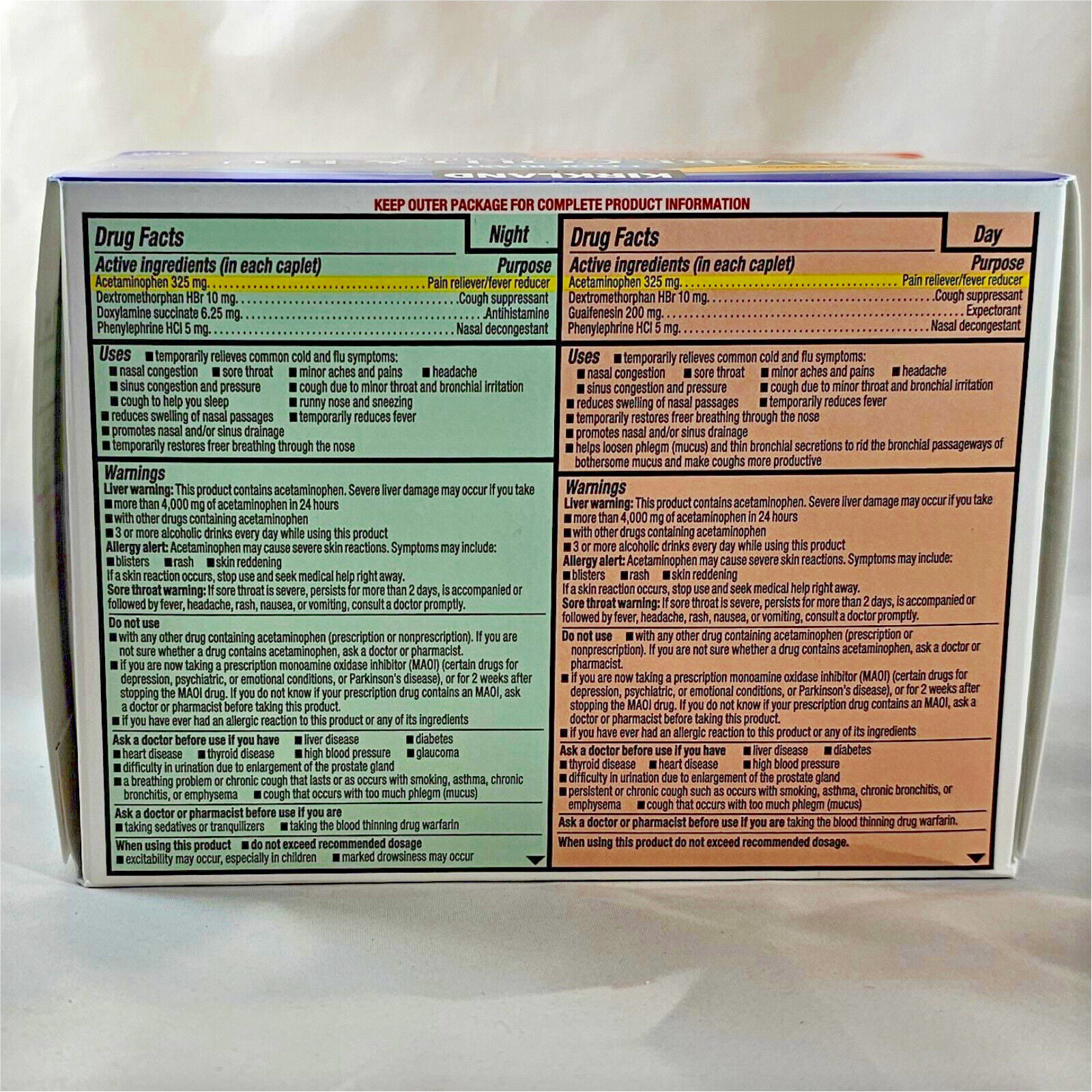 Kirkland Signature Severe Cold & Flu Multi-Symptom Caplets, 168 Caplets