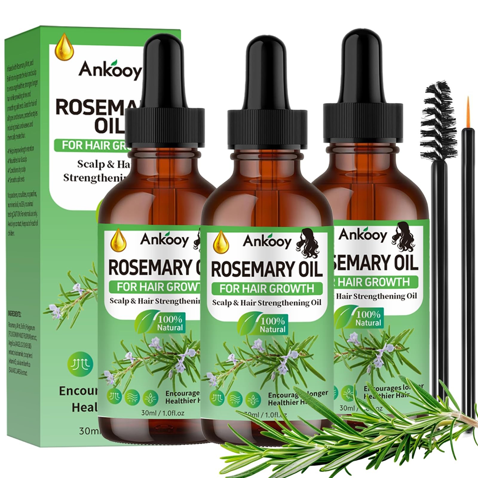 3 Pack Rosemary Oil for Hair Growth,Rosemary Hair Growth Oil,Strengthening Oi…