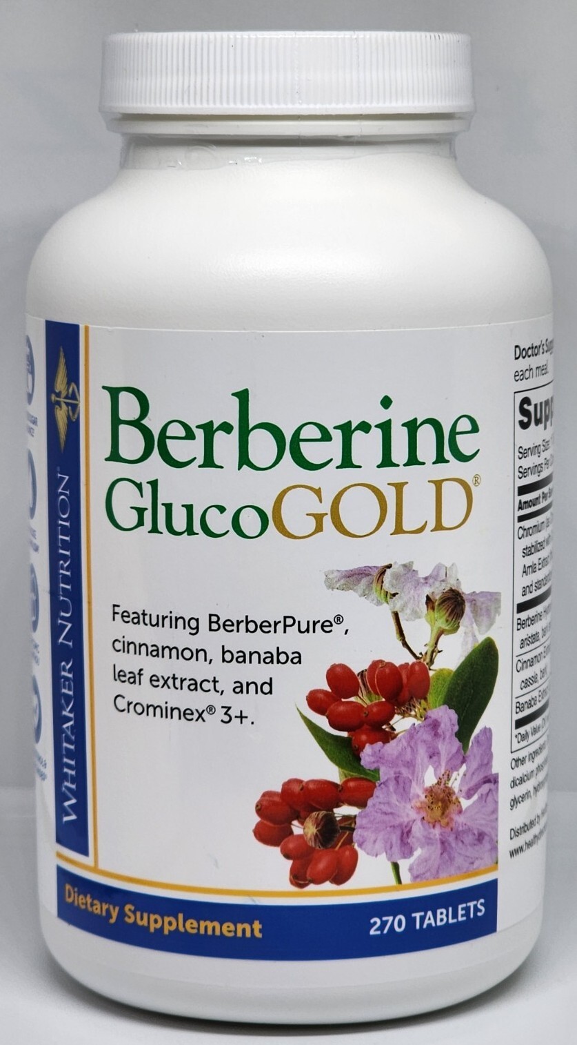 Dr. Whitaker Berberine GlucoGold Improved Formula 270 Tablets Sealed Exp. 06/25