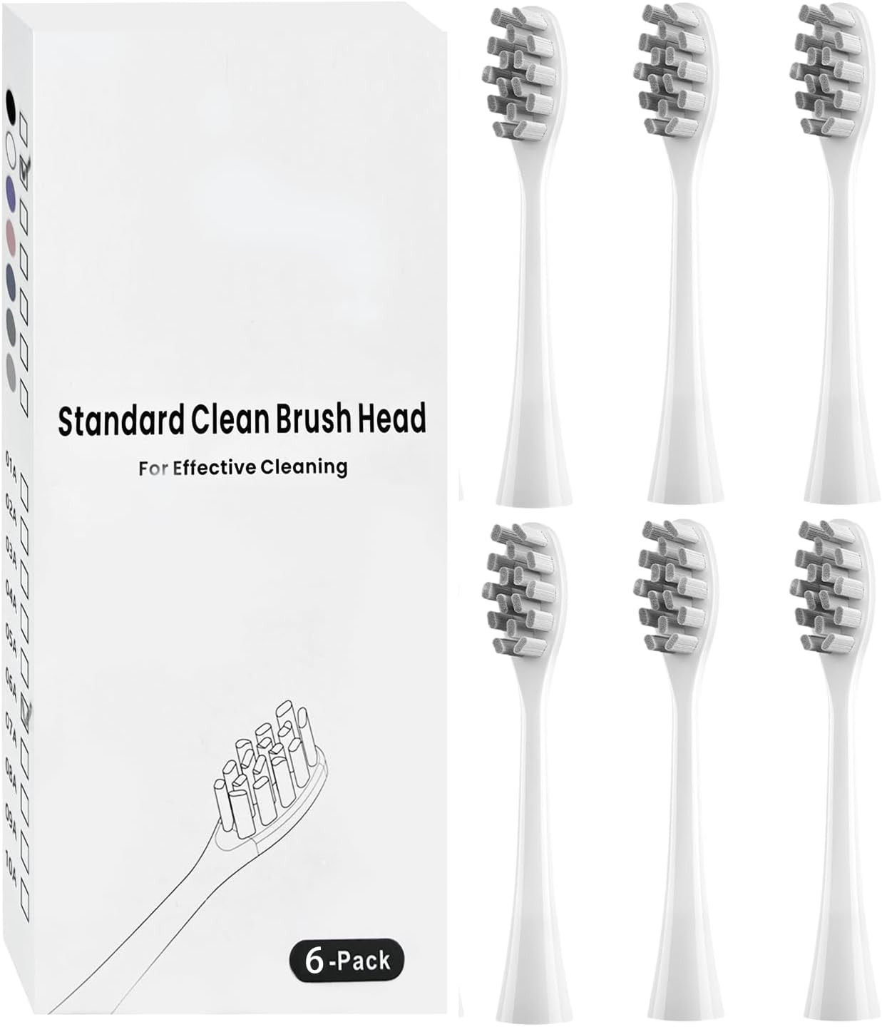 6 Pack Replacement Brush Heads Compatible with Oclean Electric Toothbrush Heads