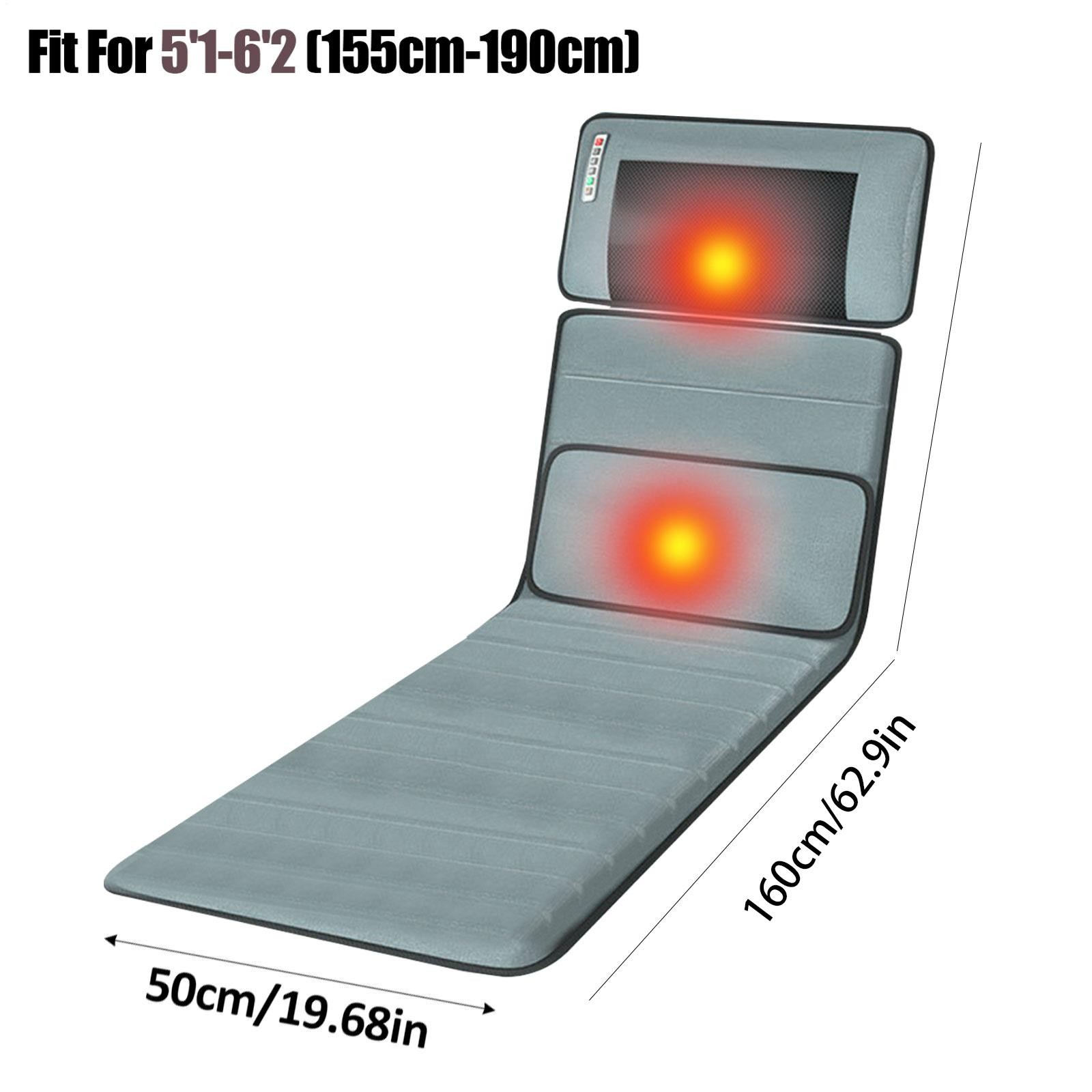 Full Body Electric Massage Mat For Bed W/ Shiatsu Heated Neck Massager For Home