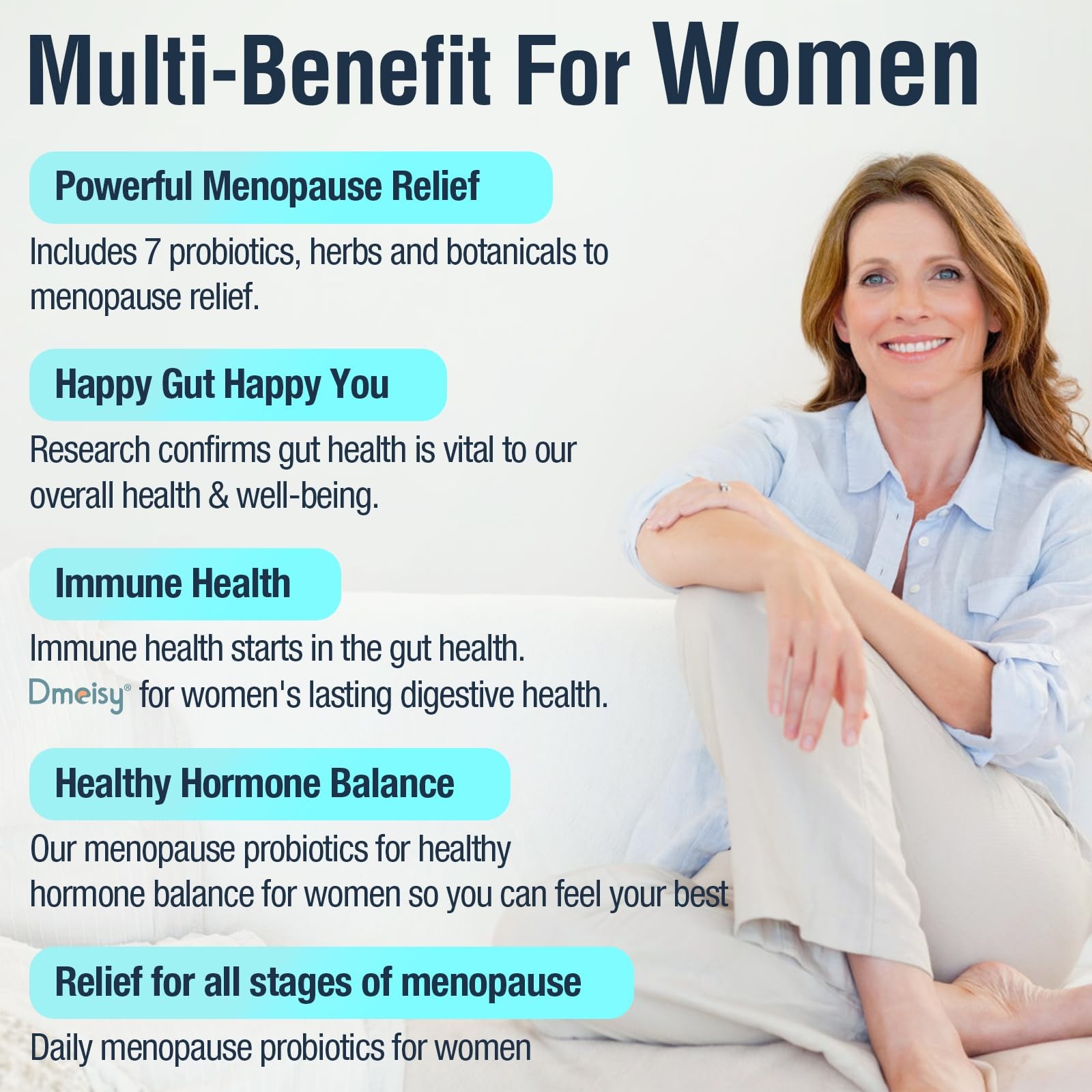 Menopause Supplements for Women, 120 Billion CFU Probiotic, 13-in-1 Herbs