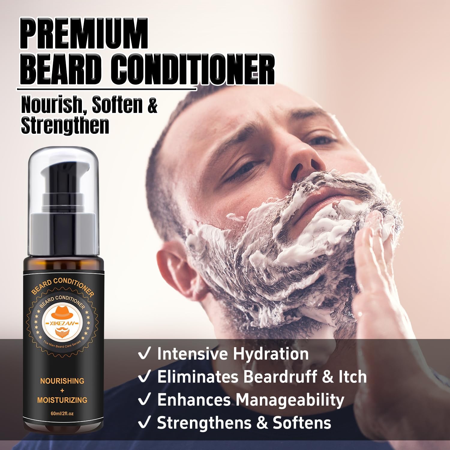 Beard Grooming Kit for Men with Oil Balm Wash Conditioner Dad Gift Set