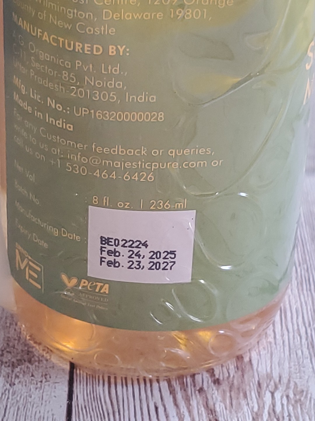 Majestic Pure Arnica Sore Muscle Massage Oil for Massage Therapy Exp 02/2027