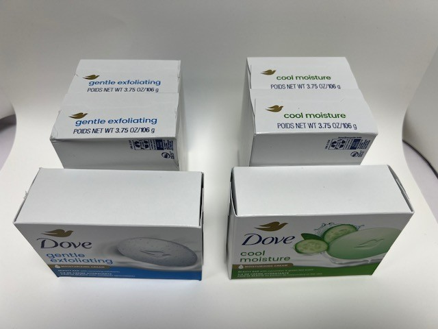 Dove Soap Beauty Bar 6 Bars, 106 g each, total 636 g, Cool Moisture Gentle Exfo