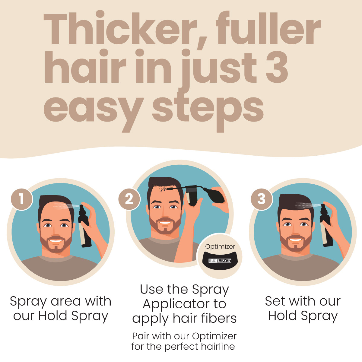 Hair Fibers For Bald Spot Concealer, Hairline, Beard, Hair Loss by Hair Illusion