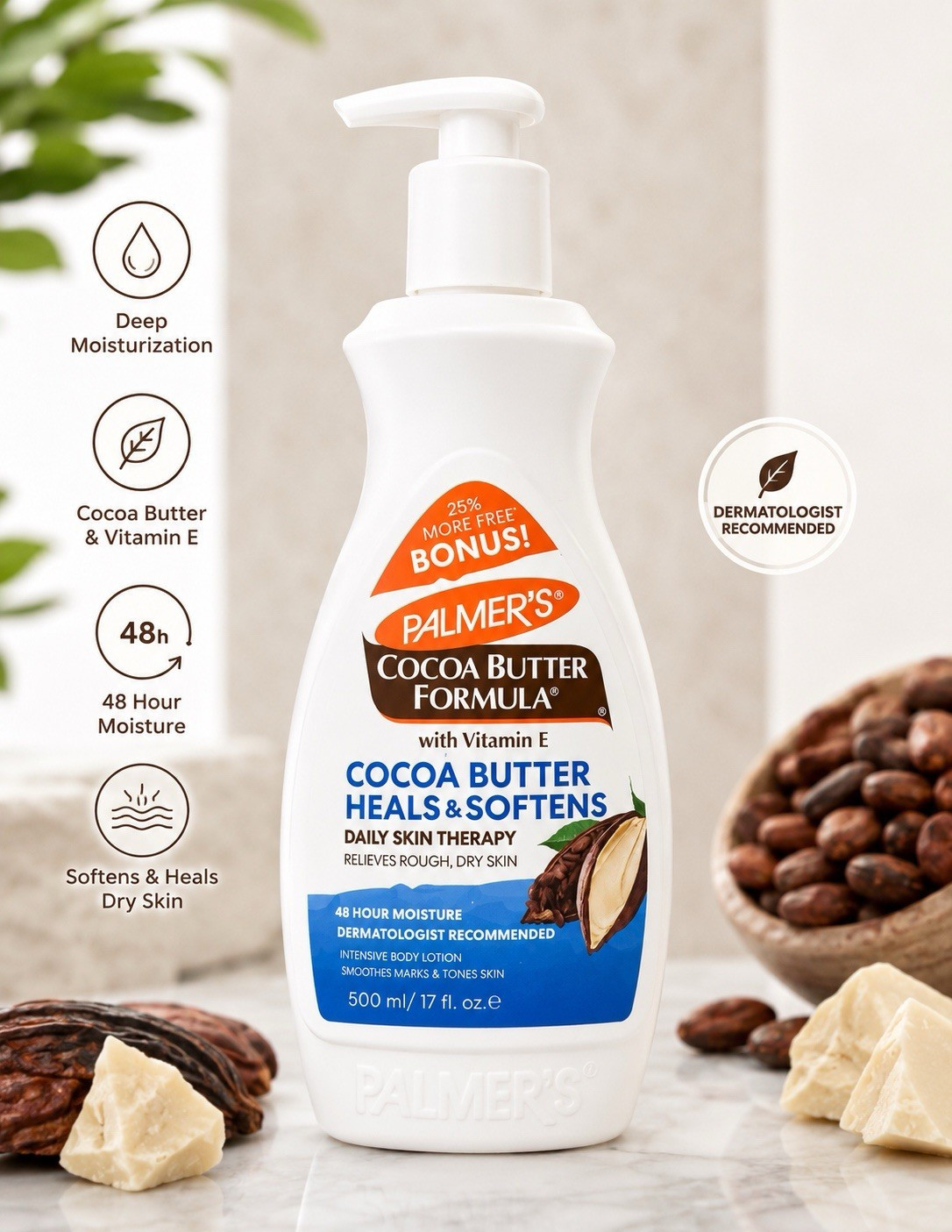 Palmer’s Cocoa Butter Formula Body Lotion Vitamin E 48 Hr Moisture 17 fl oz
