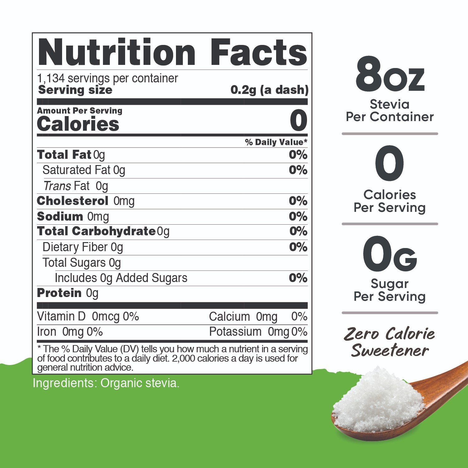Nutricost Organic Stevia, Natural Sweetener 8 oz – GMO-Free, Gluten-Free