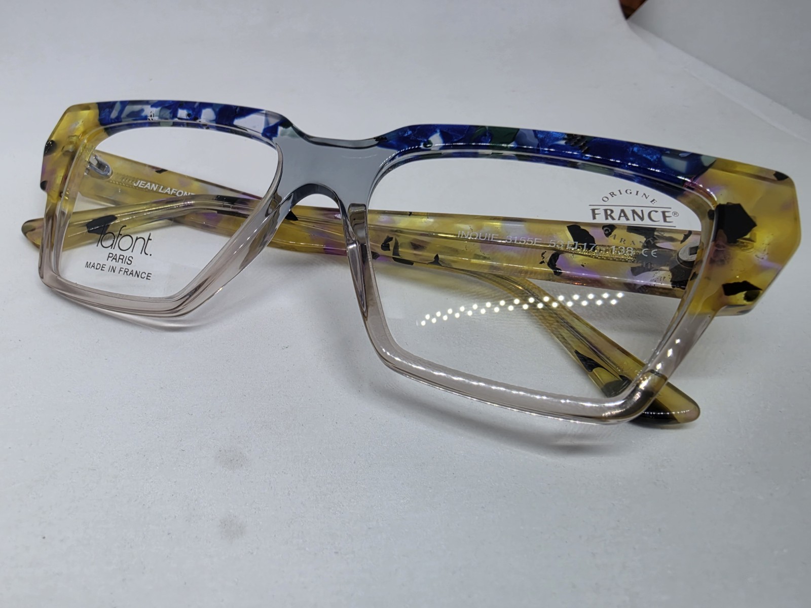 JEAN LAFONT PARIS INOUIE 3155E YELLOW BLUE EYEGLASSES NEW AUTHENTIC FRANCE