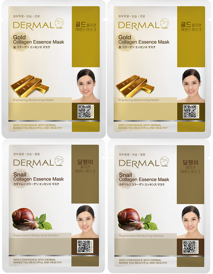 Dermal Korea Collagen Essence Full Face Facial Mask Sheet (24 Combo Pack) New