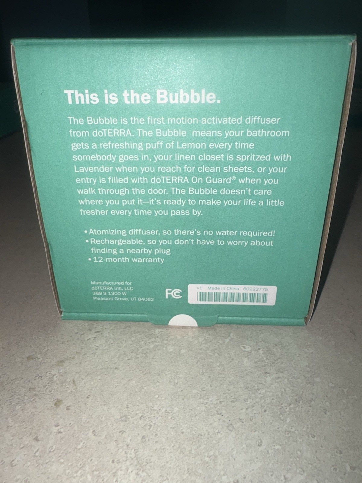 doTerra Bubble Motion-Activated Essential Oil Diffuser Azure Color NEW