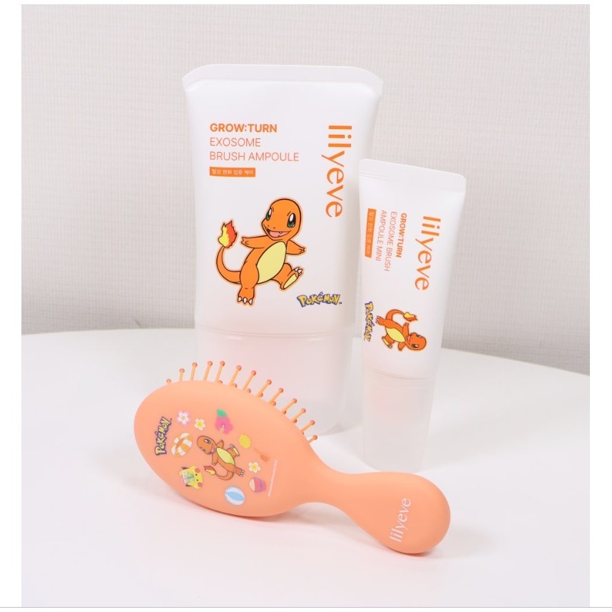 LILYEVE Growturn Exosome Ampoule 130ml + 30ml Charmander Brush Pokemon Set