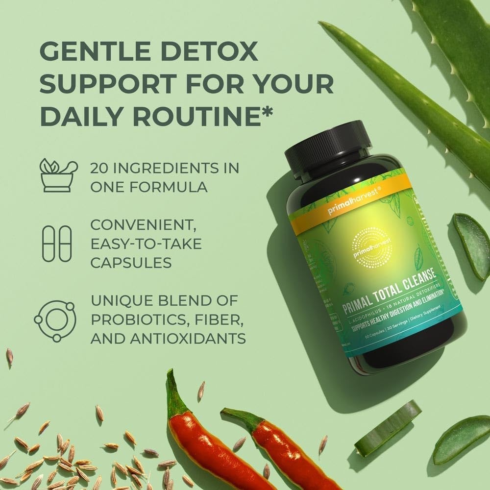 Full Body Detox Cleanse – Liver, Kidney, Gut, Bowel & Intestinal Support, 60 Cap