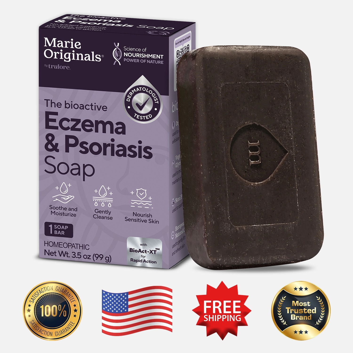 Marie Originals All Natural Eczema & Psoriasis Relief Soap – 3.5 OZ