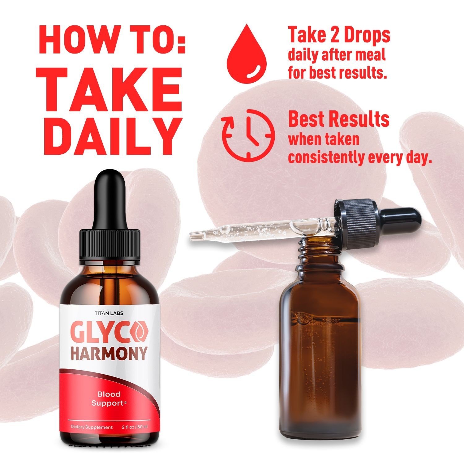 (5 Pack) Glyco Harmony Blood Support Drops Vitamin Supplement 150 Servings