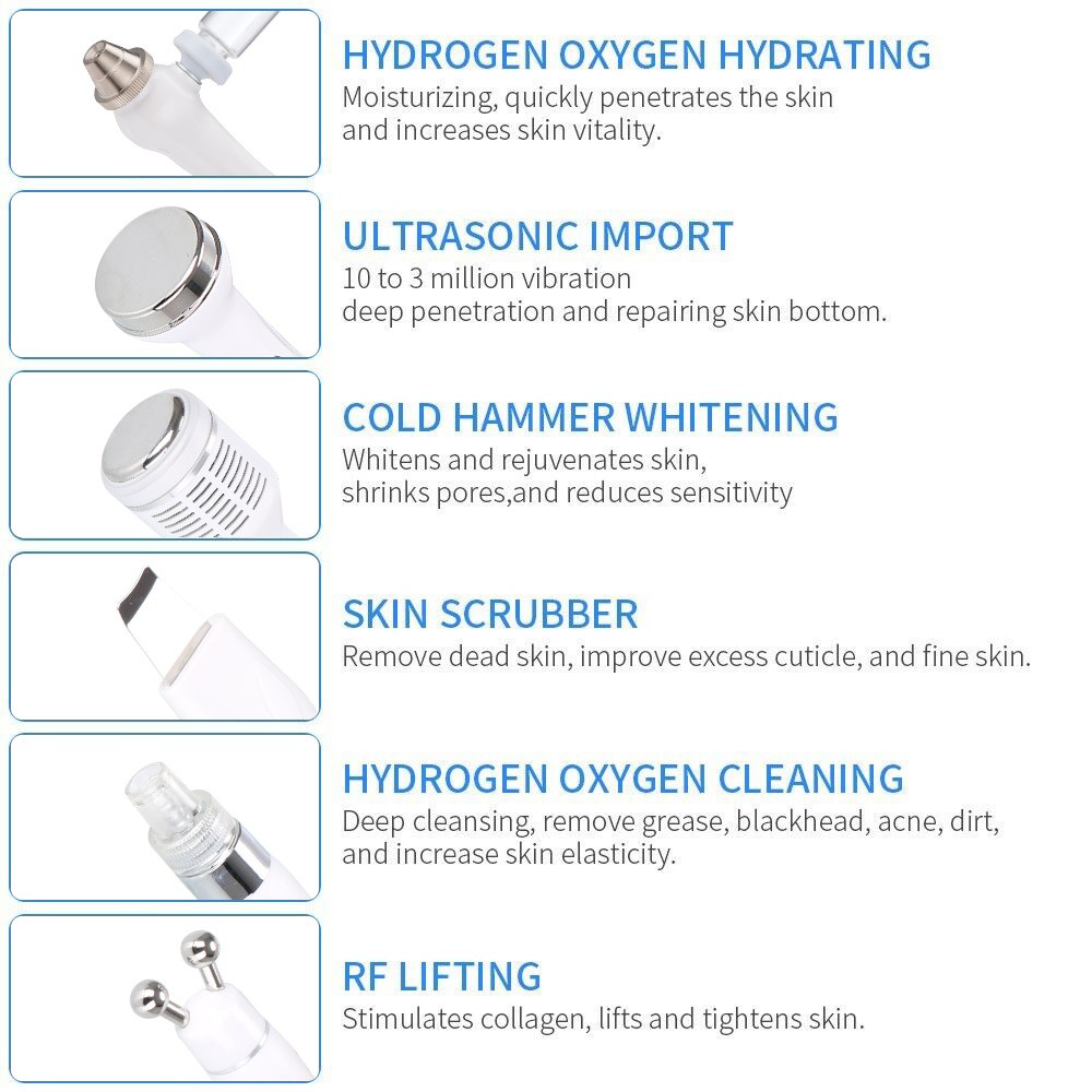 6/7 in 1 Hydrogen Water Facial Cleaner Aqua Peel Dermabrasion Beauty Machine