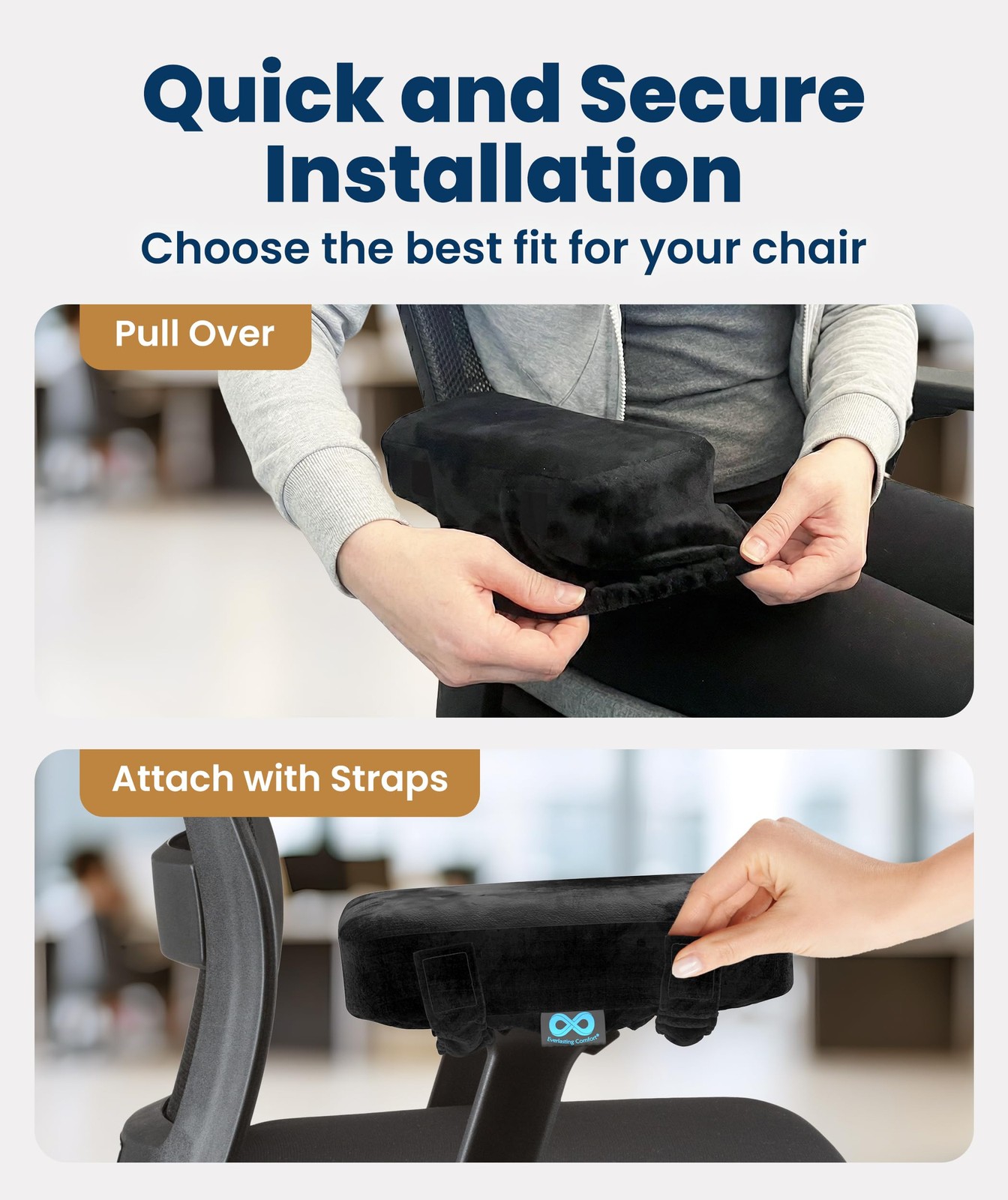 Elevate Series By Everlasting Comfort Office Chair Wheelchair Arm Pads – Memory
