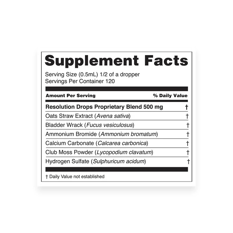 Resolution Drops Curb Your Cravings Supplement Supports Overall Wellness 2 fl oz