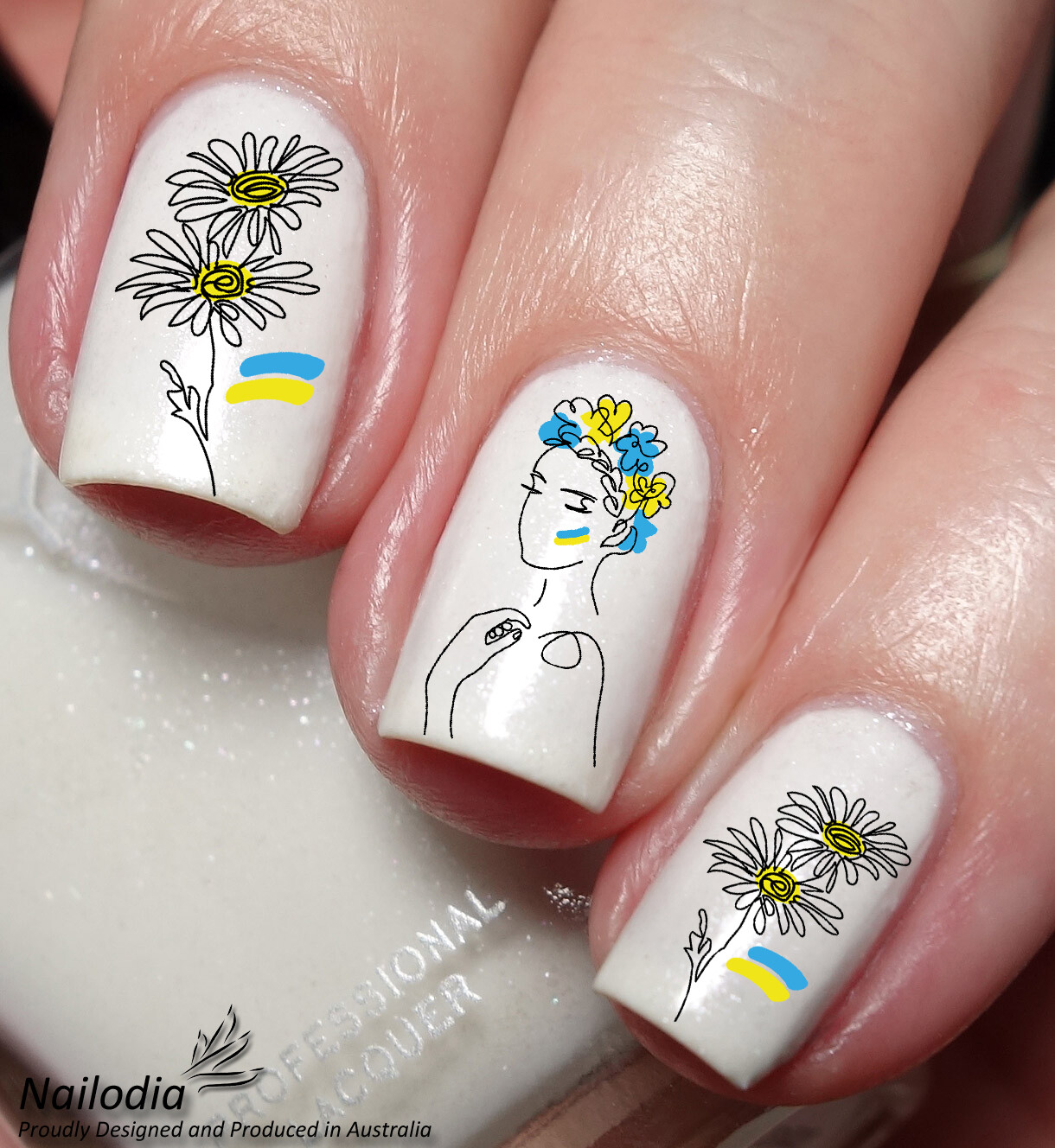 Ukraine Supporters Nail Art Decal Sticker Water Transfer Slider