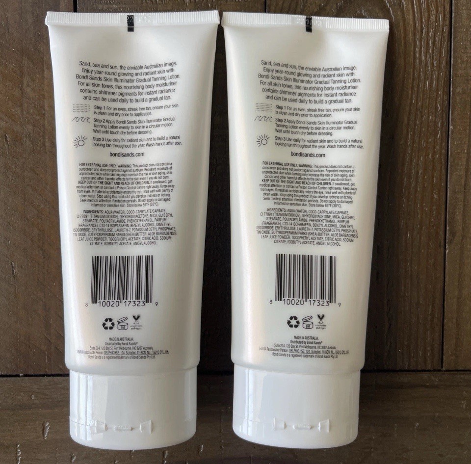 2x BONDI SANDS Gradual Tanning Lotion Tinted Skin Illuminator 5.07oz. New